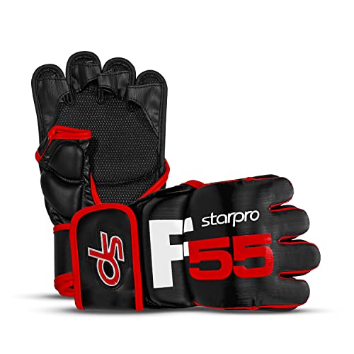 Starpro F55 Fusion Grappling Handschuhe - Premium Synthetisches Cronos Leder - Schwarz Rot - Für professionelles Training MMA Sparring Kickboxen Boxsack Workouts und Fitnessübungen - Männer & Frauen Starpro F55 Fusion Grappling Handschuhe - Premium Synthetisches Cronos Leder - Schwarz Rot - Für professionelles Training MMA Sparring Kickboxen Boxsack Workouts und Fitnessübungen - Männer & Frauen von Starpro