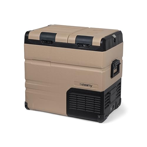 Steamy-E Dual Zone 55, Elektrische Kompressor Kühlbox, 54 Liter, 12V/ 230V, zum Kühlen und Gefrieren, Für Camping Steamy-E Dual Zone 55, Elektrische Kompressor Kühlbox, 54 Liter, 12V/ 230V, zum Kühlen und Gefrieren, Für Camping von Steamy