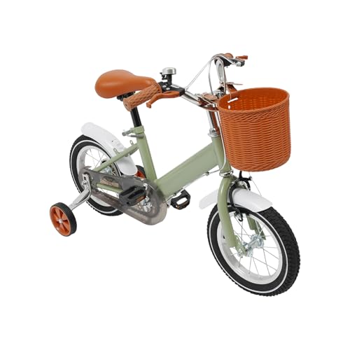 Steeviuzj Kinderfahrrad, 12 Zoll Kinder Fahrrad Mädchen Jungen mit Stützräder & Korb, Höhenverstellbare Fahrräder Kinderrad für 2-4 Jahren von Steeviuzj