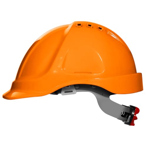 Stenso Bauhelm Schutzhelm Bauarbeiterhelm - EN 397 Zertifiziert, Größe 52-63 cm, ABS Material mit 6 Belüftungslöchern, HDPE-Schraube, Kunstleder, Anti-Schweiß, 360 g, 3 Jahre Betriebsdauer Orange Stenso Bauhelm Schutzhelm Bauarbeiterhelm - EN 397 Zertifiziert, Größe 52-63 cm, ABS Material mit 6 Belüftungslöchern, HDPE-Schraube, Kunstleder, Anti-Schweiß, 360 g, 3 Jahre Betriebsdauer Orange von Stenso