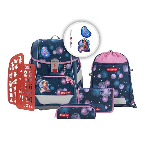 Step by Step Schulranzen-Set 2IN1 Plus „Mermaid Delia“ 6-teilig, blau-rosa, ergonomischer Tornister mit Reflektoren, höhenverstellbar mit Hüftgurt für Mädchen ab der 1. Klasse, 19L Step by Step Schulranzen-Set 2IN1 Plus „Mermaid Delia“ 6-teilig, blau-rosa, ergonomischer Tornister mit Reflektoren, höhenverstellbar mit Hüftgurt für Mädchen ab der 1. Klasse, 19L von Step by Step