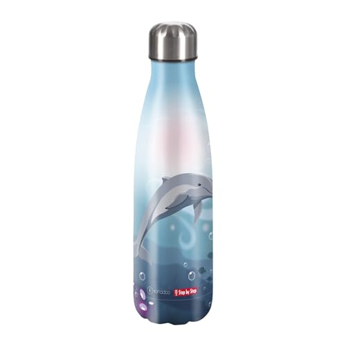 Step by Step Isolierte Edelstahltrinkflasche „Dolphin Pippa blau, für kohlensäurehaltige Getränke, auslaufsicher, Schraubverschluss, 100% recycelbar, für Schule und Freizeit, 0,5 L, Edelstahl Step by Step Isolierte Edelstahltrinkflasche „Dolphin Pippa blau, für kohlensäurehaltige Getränke, auslaufsicher, Schraubverschluss, 100% recycelbar, für Schule und Freizeit, 0,5 L, Edelstahl von Step by Step