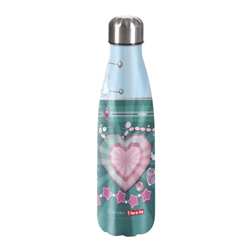 Step by Step Isolierte Edelstahltrinkflasche „Glitter Heart Hazle, blau - rosa, für kohlensäurehaltige Getränke, auslaufsicher, Schraubverschluss, 100% recycelbar, Schule & Freizeit, 0,5 Liter Step by Step Isolierte Edelstahltrinkflasche „Glitter Heart Hazle, blau - rosa, für kohlensäurehaltige Getränke, auslaufsicher, Schraubverschluss, 100% recycelbar, Schule & Freizeit, 0,5 Liter von Step by Step