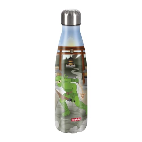 Step by Step Isolierte Edelstahltrinkflasche „Ninja Kimo braun - grün, für kohlensäurehaltige Getränke, auslaufsicher mit Schraubverschluss, 100% recycelbar, für Schule und Freizeit, 0,5 Liter Step by Step Isolierte Edelstahltrinkflasche „Ninja Kimo braun - grün, für kohlensäurehaltige Getränke, auslaufsicher mit Schraubverschluss, 100% recycelbar, für Schule und Freizeit, 0,5 Liter von Step by Step