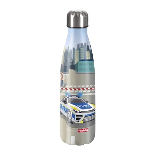 Step by Step Isolierte Edelstahltrinkflasche „Police Car Cody blau - grau, für kohlensäurehaltige Getränke, auslaufsicher, Schraubverschluss, 100% recycelbar, Schule & Freizeit, 0,5 Liter Step by Step Isolierte Edelstahltrinkflasche „Police Car Cody blau - grau, für kohlensäurehaltige Getränke, auslaufsicher, Schraubverschluss, 100% recycelbar, Schule & Freizeit, 0,5 Liter von Step by Step