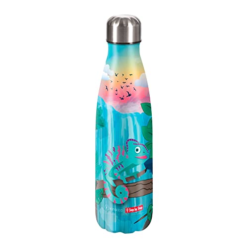 Step by Step Isolierte Trinkflasche aus Edelstahl, grün-türkis, für kohlensäurehaltige Getränke, auslaufsicher mit Schraubverschluss, BPA-frei und 100% recycelbar, Schule & Freizeit, 0,5 Liter Step by Step Isolierte Trinkflasche aus Edelstahl, grün-türkis, für kohlensäurehaltige Getränke, auslaufsicher mit Schraubverschluss, BPA-frei und 100% recycelbar, Schule & Freizeit, 0,5 Liter von Step by Step