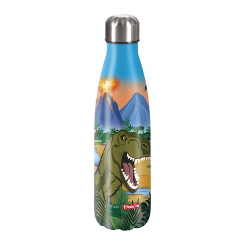 Step by Step Isolierte Trinkflasche aus Edelstahl Dino Torex grün, für kohlensäurehaltige Getränke, auslaufsicher mit Schraubverschluss, BPA-frei und 100% recycelbar, Schule & Freizeit, 0,5 Liter Step by Step Isolierte Trinkflasche aus Edelstahl Dino Torex grün, für kohlensäurehaltige Getränke, auslaufsicher mit Schraubverschluss, BPA-frei und 100% recycelbar, Schule & Freizeit, 0,5 Liter von Step by Step