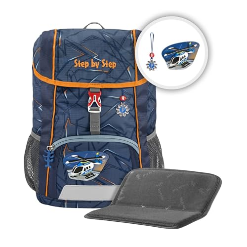 Step by Step Rucksack-Set Kid „Helicopter Sam“, mit Sitzkissen, ergonomischer Mini-Ranzen mit abnehmbarem Brustgurt, für Kindergarten, Vorschule und Freizeit, 13 l, grau-orange Step by Step Rucksack-Set Kid „Helicopter Sam“, mit Sitzkissen, ergonomischer Mini-Ranzen mit abnehmbarem Brustgurt, für Kindergarten, Vorschule und Freizeit, 13 l, grau-orange von Step by Step