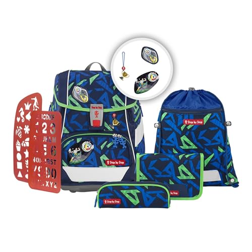 Step by Step Schulranzen-Set 2IN1 Plus „Soccer Ben“ 6-teilig, ergonomischer Tornister, höhenverstellbar mit Hüftgurt, für die Grundschule, ab der 1. Klasse, 19L, blau-grün Step by Step Schulranzen-Set 2IN1 Plus „Soccer Ben“ 6-teilig, ergonomischer Tornister, höhenverstellbar mit Hüftgurt, für die Grundschule, ab der 1. Klasse, 19L, blau-grün von Step by Step