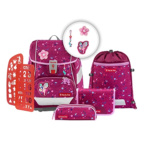 Step by Step Schulranzen-Set 2IN1 Plus „Fairy Freya“ 6-teilig, ergonomischer Tornister, höhenverstellbar mit Hüftgurt, für die Grundschule, ab der 1. Klasse, 19L, rosa, Feen-Design Step by Step Schulranzen-Set 2IN1 Plus „Fairy Freya“ 6-teilig, ergonomischer Tornister, höhenverstellbar mit Hüftgurt, für die Grundschule, ab der 1. Klasse, 19L, rosa, Feen-Design von Step by Step