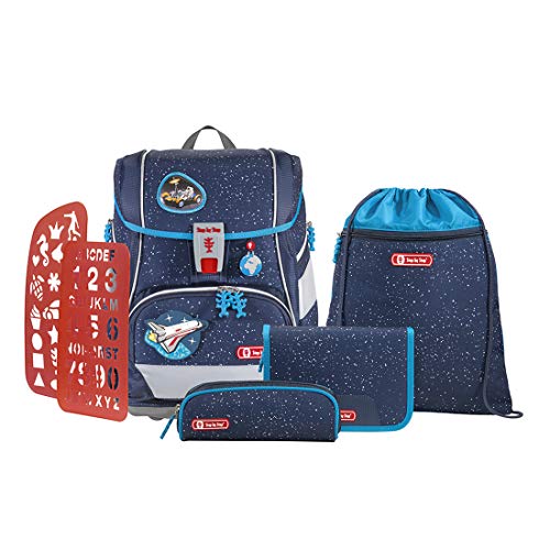 Step by Step Schulranzen-Set 2IN1 Plus „Sky Rocket Rico“ 6-teilig, blau-schwarz, Weltraum-Design, ergonomischer Tornister mit Reflektoren, höhenverstellbar mit Hüftgurt für Jungen 1. Klasse, 19L Step by Step Schulranzen-Set 2IN1 Plus „Sky Rocket Rico“ 6-teilig, blau-schwarz, Weltraum-Design, ergonomischer Tornister mit Reflektoren, höhenverstellbar mit Hüftgurt für Jungen 1. Klasse, 19L von Step by Step