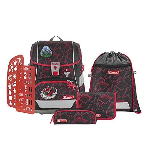 Step by Step Schulranzen-Set 2IN1 Plus Ninja Yuma, 6-teilig, schwarz-rot, ergonomischer Tornister mit Reflektoren, höhenverstellbar mit Hüftgurt, für die 1. bis 4. Klasse, 19L Step by Step Schulranzen-Set 2IN1 Plus Ninja Yuma, 6-teilig, schwarz-rot, ergonomischer Tornister mit Reflektoren, höhenverstellbar mit Hüftgurt, für die 1. bis 4. Klasse, 19L von Step by Step
