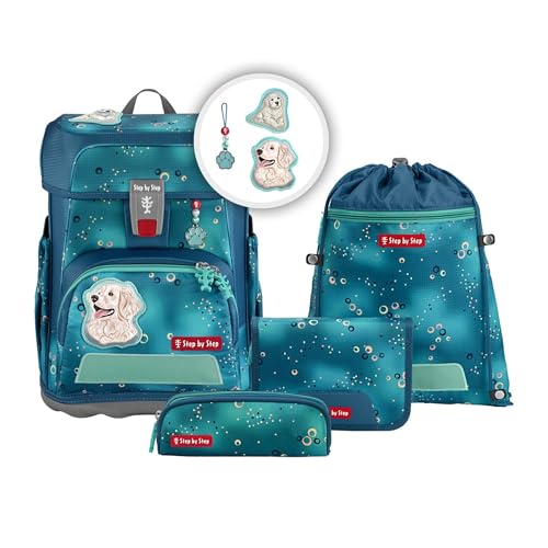 Step by Step Schulranzen-Set Cloud „Dog Basty“ 5-teilig, türkis, Hunde-Design, ergonomischer Tornister mit Reflektoren, höhenverstellbar mit Hüftgurt für Jungen ab der 1. Klasse, 19L Step by Step Schulranzen-Set Cloud „Dog Basty“ 5-teilig, türkis, Hunde-Design, ergonomischer Tornister mit Reflektoren, höhenverstellbar mit Hüftgurt für Jungen ab der 1. Klasse, 19L von Step by Step