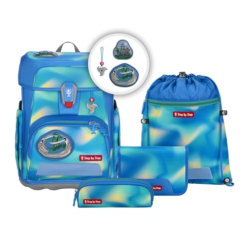 Step by Step Schulranzen-Set Cloud Flash „Ninja Zazu“ 5-teilig, blau, Schmetterling, ergonomischer Tornister mit Reflektoren, höhenverstellbar mit Hüftgurt für Jungen ab der 1. Klasse, 19L Step by Step Schulranzen-Set Cloud Flash „Ninja Zazu“ 5-teilig, blau, Schmetterling, ergonomischer Tornister mit Reflektoren, höhenverstellbar mit Hüftgurt für Jungen ab der 1. Klasse, 19L von Step by Step