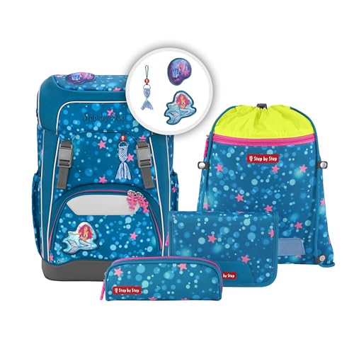 Step by Step Schulranzen-Set Giant Mermaid Lola, 5-teilig, blau-pink, ergonomischer Tornister mit Reflektoren, höhenverstellbar mit Hüft- und Brustgurt, ab der 1. bis 4. Klasse, 23l Step by Step Schulranzen-Set Giant Mermaid Lola, 5-teilig, blau-pink, ergonomischer Tornister mit Reflektoren, höhenverstellbar mit Hüft- und Brustgurt, ab der 1. bis 4. Klasse, 23l von Step by Step