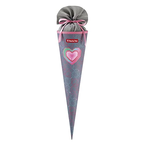 Step by Step Schultüte Glitter Heart Hazle, rosa-grau, passend zum Schulranzen, aus recycelten PET-Flaschen, Verschluss aus Stoff, 5L Füllvolumen, 70 cm Höhe, für die 1. Klasse Step by Step Schultüte Glitter Heart Hazle, rosa-grau, passend zum Schulranzen, aus recycelten PET-Flaschen, Verschluss aus Stoff, 5L Füllvolumen, 70 cm Höhe, für die 1. Klasse von Step by Step