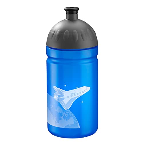 Step by Step Trinkflasche „Sky Rocket Rico“,blau, auslaufsicher, spülmaschinenfest, BPA-frei, für Schule, Kindergarten, heiße und kohlensäurehaltigen Getränke, für Jungen und Mädchen, 0,5 Liter von Step by Step