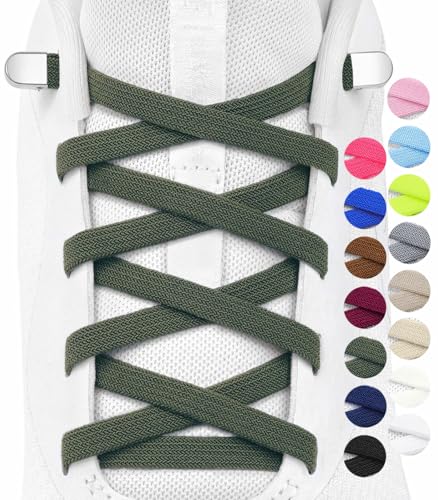 Stepace 2 Paar Elastische Schnürsenkel für Kinder und Erwachsene Sportschuhe Sneaker flache Schuhbänder elastische ohne binden Armeegrün 120 Stepace 2 Paar Elastische Schnürsenkel für Kinder und Erwachsene Sportschuhe Sneaker flache Schuhbänder elastische ohne binden Armeegrün 120 von Stepace