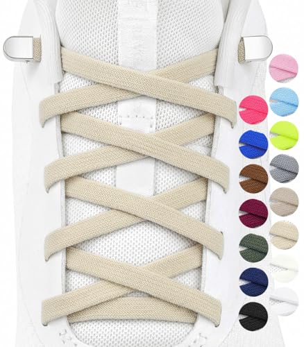 Stepace 2 Paar Elastische Schnürsenkel für Kinder und Erwachsene Sportschuhe Sneaker flache Schuhbänder elastische ohne binden Beige 120 Stepace 2 Paar Elastische Schnürsenkel für Kinder und Erwachsene Sportschuhe Sneaker flache Schuhbänder elastische ohne binden Beige 120 von Stepace