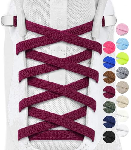 Stepace 2 Paar Elastische Schnürsenkel für Kinder und Erwachsene Sportschuhe Sneaker flache Schuhbänder elastische ohne binden Burgundisch 120 Stepace 2 Paar Elastische Schnürsenkel für Kinder und Erwachsene Sportschuhe Sneaker flache Schuhbänder elastische ohne binden Burgundisch 120 von Stepace