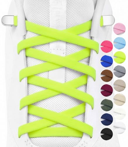 Stepace 2 Paar Elastische Schnürsenkel für Kinder und Erwachsene Sportschuhe Sneaker flache Schuhbänder elastische ohne binden Neongelb 120 Stepace 2 Paar Elastische Schnürsenkel für Kinder und Erwachsene Sportschuhe Sneaker flache Schuhbänder elastische ohne binden Neongelb 120 von Stepace