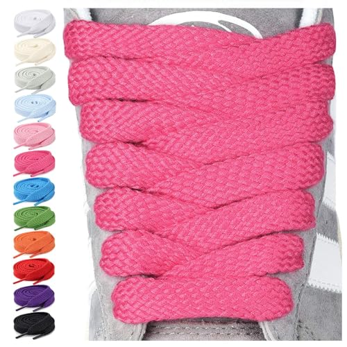 Stepace 2 Paar 15mm Breite Flach Schnürsenkel - Dicke Reißfeste Ersatz Schuhbänder für Turnschuhe, Freizeitschuhe & Sneaker Neon Pink 120 Stepace 2 Paar 15mm Breite Flach Schnürsenkel - Dicke Reißfeste Ersatz Schuhbänder für Turnschuhe, Freizeitschuhe & Sneaker Neon Pink 120 von Stepace