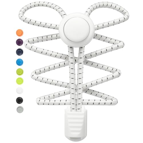 Stepace Elastische Schnürsenkel mit Schnellverschluss,2 Paar Gummi Schuhbänder ohne Binden für Kinderschuhe, Sportschuhe Weiß Stepace Elastische Schnürsenkel mit Schnellverschluss,2 Paar Gummi Schuhbänder ohne Binden für Kinderschuhe, Sportschuhe Weiß von Stepace