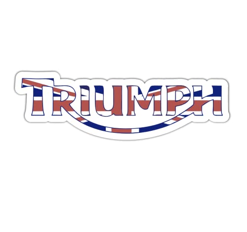 Motorrad Schreiben Triumph Flagge Sticker, Aufkleber, Doppelpack, mehrere Größen (5) von StickerGreen