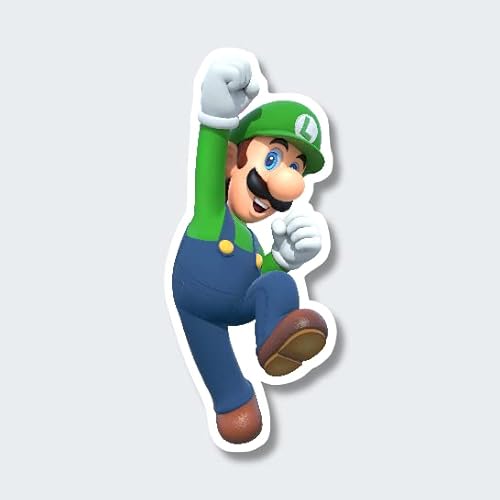 StickerGreen Super Mario Bros, Luigi springen, Aufkleber, Doppelpack, mehrere Größen (5 cm breite) von StickerGreen