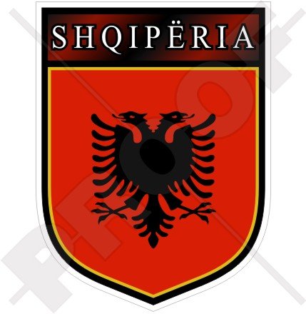 Albanien Albanische Shqiperia Shield 100 mm (10,2 cm) Vinyl Bumper Aufkleber, Aufkleber von StickersWorld