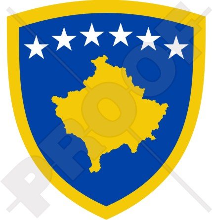 Aufkleber Kosovo Kosovan Wappen, 90 mm, Vinyl von StickersWorld