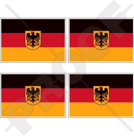 DEUTSCHLAND Deutsche Staatsflagge Deutschland 50mm Auto & Motorrad Aufkleber, x4 Vinyl Stickers von StickersWorld