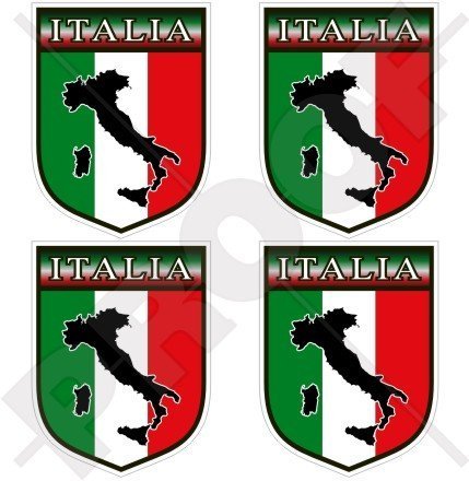 ITALIEN Italienischer Schild ITALIEN 50mm Auto & Motorrad Aufkleber, x4 Vinyl Stickers von StickersWorld