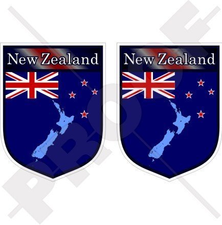 NEUSEELAND Schild 75mm Auto & Motorrad Aufkleber, x2 Vinyl Stickers von StickersWorld