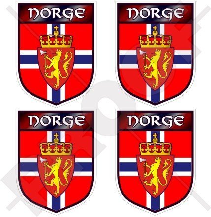 NORWEGEN Norwegisches Schild NORGE 50mm Auto & Motorrad Aufkleber, x4 Vinyl Stickers von StickersWorld