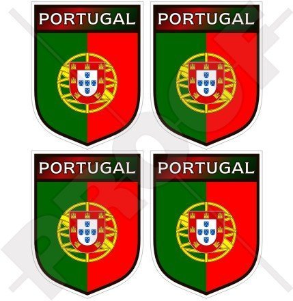 PORTUGAL Portugiesischer Schild 50mm Auto & Motorrad Aufkleber, x4 Vinyl Stickers von StickersWorld
