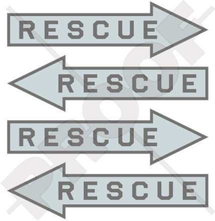 Rescue Luftwaffe lowvis USAF Flugzeug Pfeil 5,1 cm (50 mm) Vinyl Sticker, Aufkleber X4 von StickersWorld