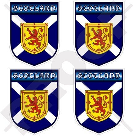 SCHOTTLAND Schottisch Schild Großbritannien UK 50mm Auto & Motorrad Aufkleber, x4 Vinyl Stickers von StickersWorld