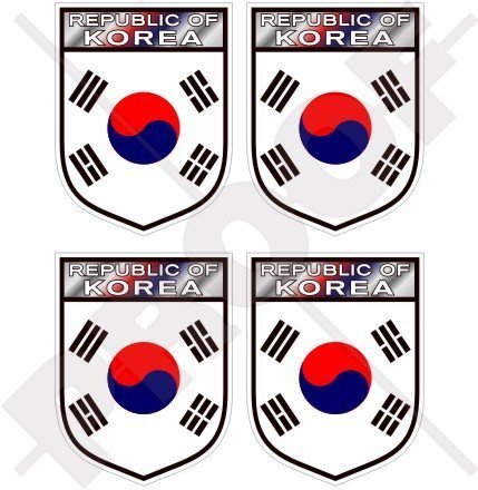 SÜDKOREA Schild Daehan Minguk Koreanisch 50mm Auto & Motorrad Aufkleber, x4 Vinyl Stickers von StickersWorld