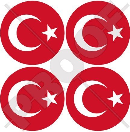 Türkei Türkische Türkiye 50 mm (5,1 cm) Vinyl bumper-helmet Sticker, Aufkleber X4 von StickersWorld