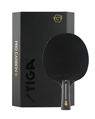 STIGA Pro Carbon + Profi Tischtennisschläger für Offensivspieler, ITTF Genehmigter Schläger mit Touch Carbon Technologie - Tempo und Präzision - Schwarz/Rot von Stiga
