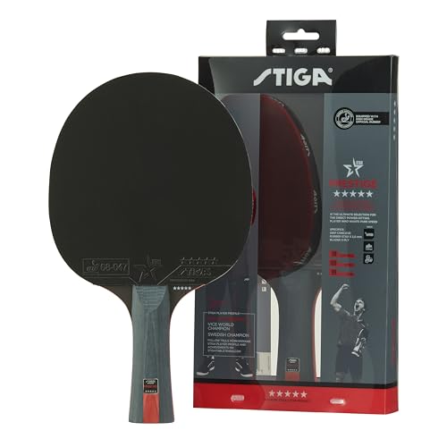 STIGA Prestige 5-Sterne Tischtennisschläger - Profi Schläger mit ITTF-zertifiziertem Belag, WRB-Technologie, 2,0 mm Schwamm, und konkavem Griff für Spin, Geschwindigkeit und Kontrolle STIGA Prestige 5-Sterne Tischtennisschläger - Profi Schläger mit ITTF-zertifiziertem Belag, WRB-Technologie, 2,0 mm Schwamm, und konkavem Griff für Spin, Geschwindigkeit und Kontrolle von STIGA