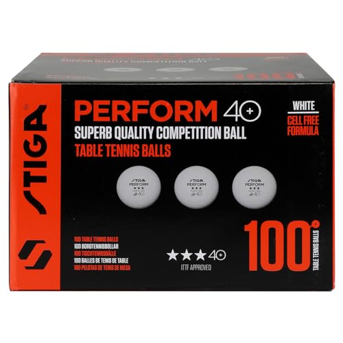 Stiga Unisex-Adult Perform 40+ Tischtennisbälle, Weiß, 100-pack von Stiga