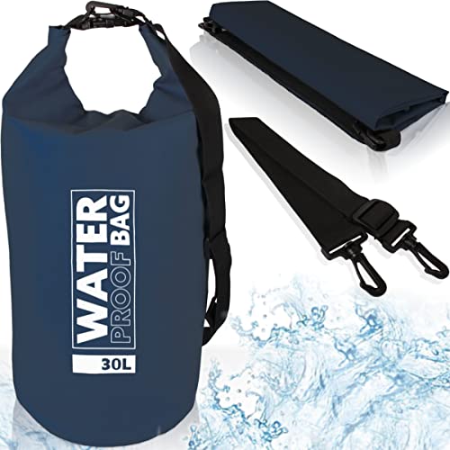 Dry Bag 30L wasserdichte Tasche Packsack Trockentasche für Boot Stand Up Paddling Kajak Angeln Rafting Camping (Blau, 30 Liter) von Stimo