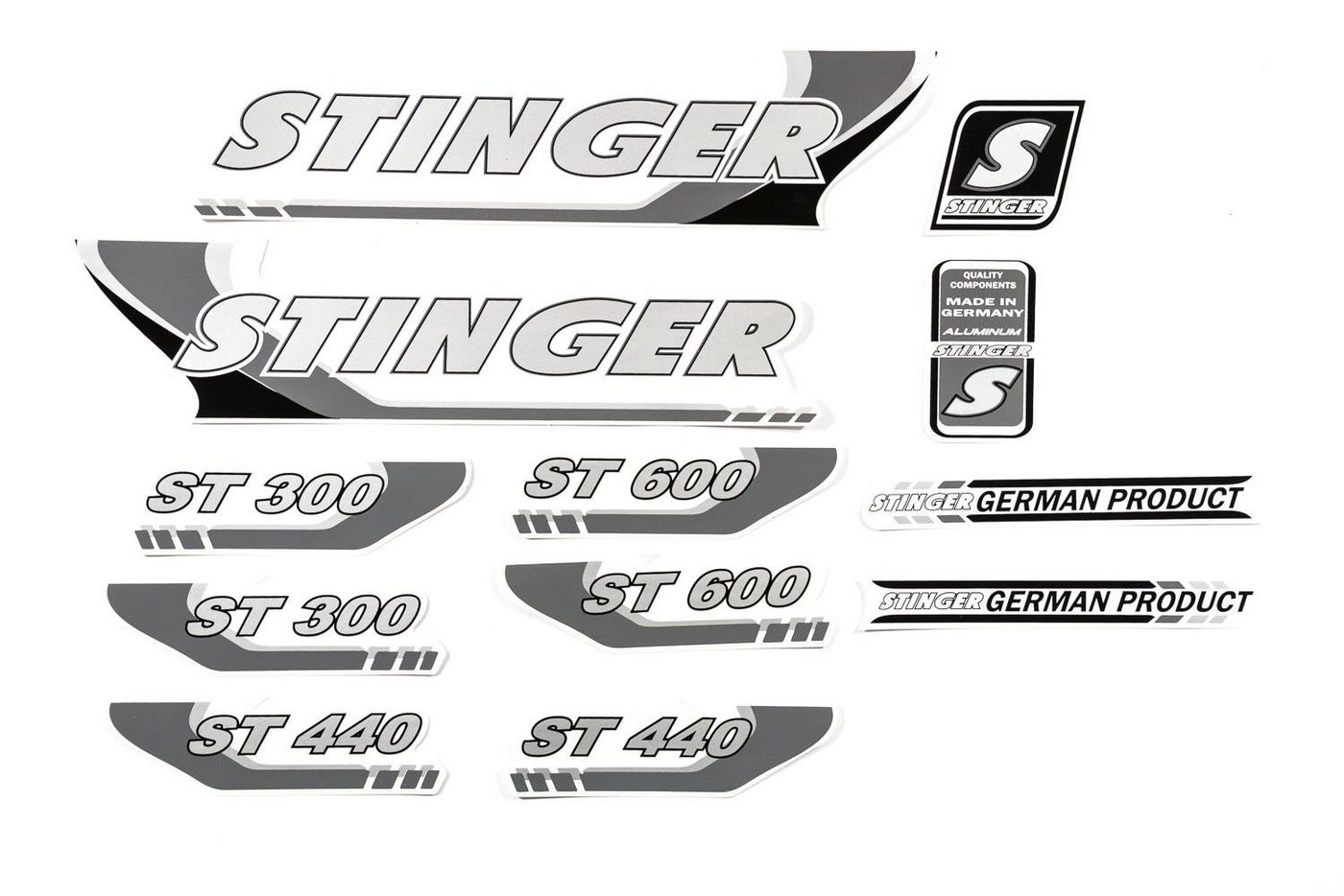 Stinger Fahrradrahmen Fahrrad DEKOR Satz Aufkleber Rahmen frame Decal Sticker STINGER grau Stinger Fahrradrahmen Fahrrad DEKOR Satz Aufkleber Rahmen frame Decal Sticker STINGER grau von Stinger