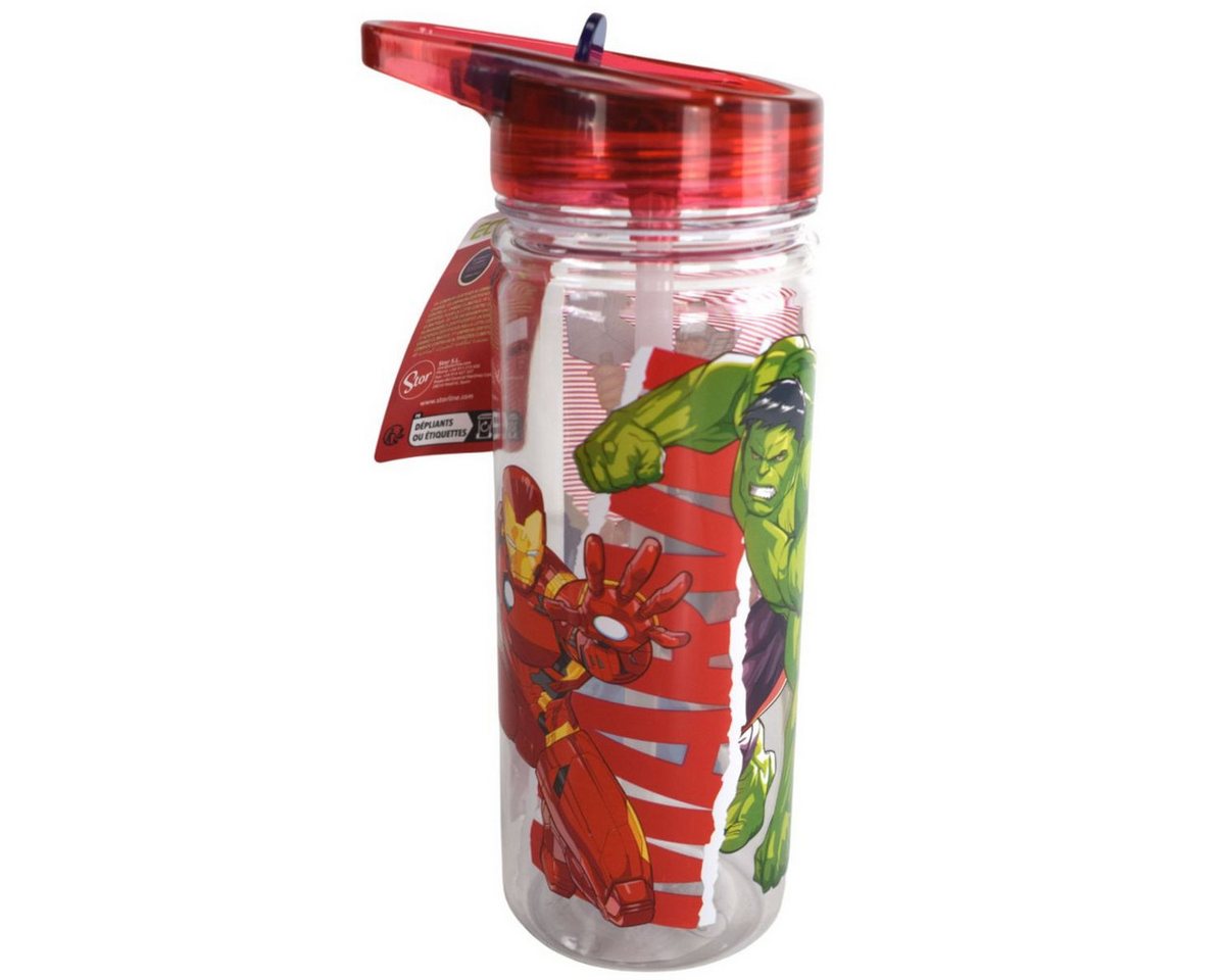 Stor Trinkflasche Marvel Avengers Kinderflasche 580ml Trinkflasche mit Strohhalm Flasche, mit Befestigungsöse Stor Trinkflasche Marvel Avengers Kinderflasche 580ml Trinkflasche mit Strohhalm Flasche, mit Befestigungsöse von Stor