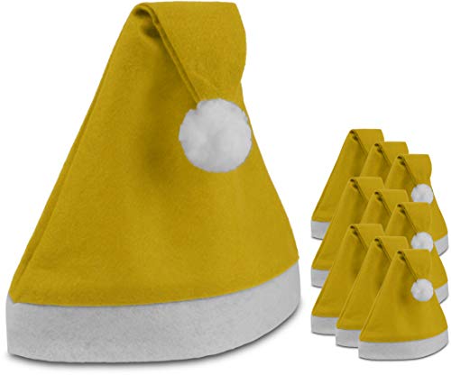 Storfisk fishing & more 10 Stück Nikolausmützen Weihnachtsmützen mit Umschlag und Bommel, Farbe :Gelb Storfisk fishing & more 10 Stück Nikolausmützen Weihnachtsmützen mit Umschlag und Bommel, Farbe :Gelb von Storfisk fishing & more