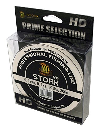 Stork HD, 4-Fach geflochtene Angelschnur 300m (Weiß, 15 lbs / 6.8kg / 0.15 mm) von Stork