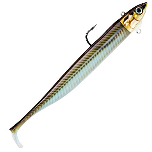 Storm Biscay Sandeel 17cm 51g - 2 Gummifische + Jigkopf, Farbe:Spooky Sandeel von Storm