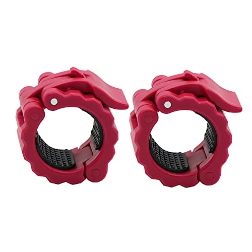 Strainho Hantel Sicherung Hantelverschlüsse28mm Hantel Schnellverschluss Barbell Collar Hantel Klemmen Langhantel Clips Federverschluss Hantelstange Klammer Rot von Strainho